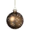 Kerstbal figuurtjes glitter - bruin
