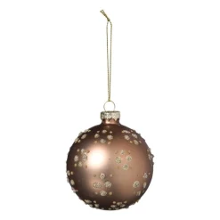 Kerstbal figuurtjes glitter - bruin