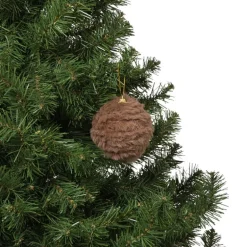 Kerstbal fluffy - bruin