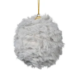 Kerstbal fluffy - grijs