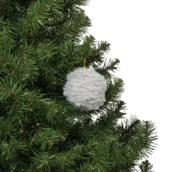 Kerstbal fluffy - grijs