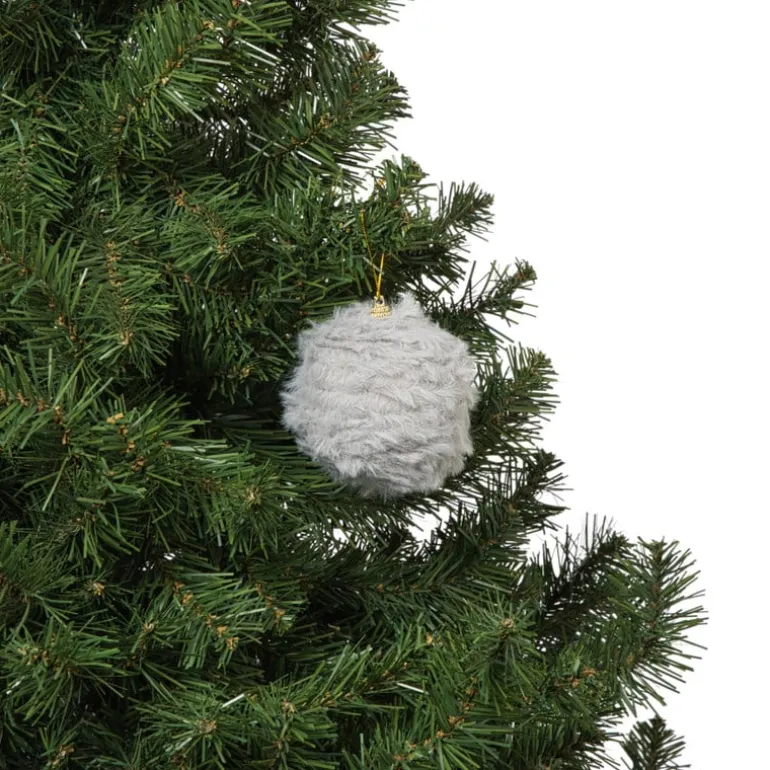 Kerstbal fluffy - grijs