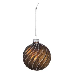 Kerstbal gedraaid streep - bruin