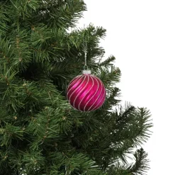 Kerstbal gedraaid streep - roze