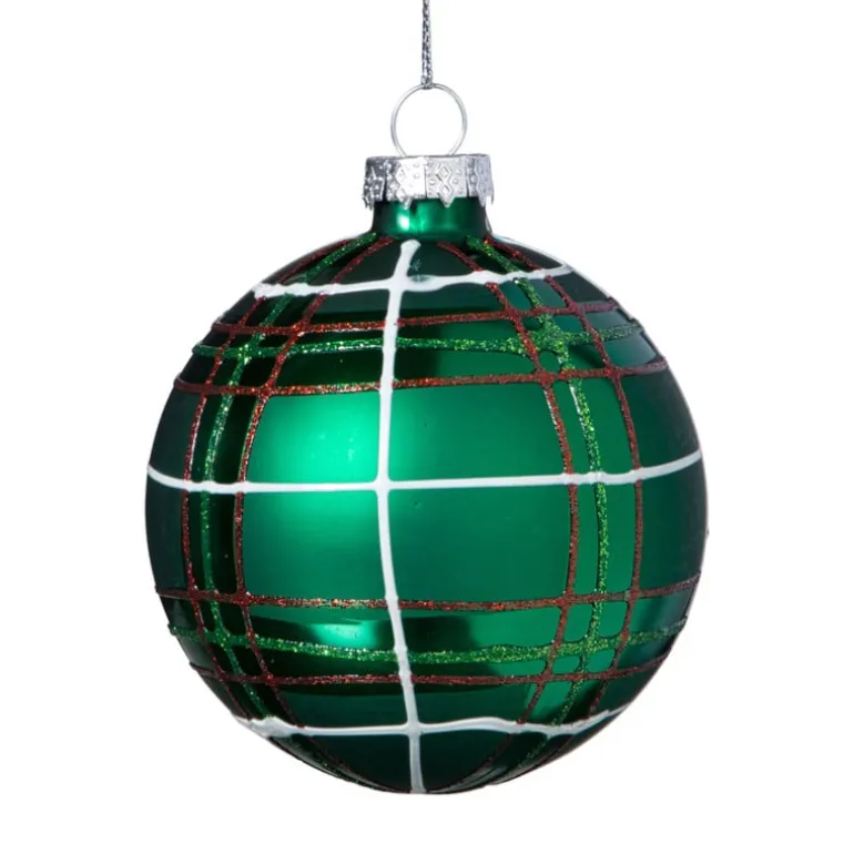 Kerstbal geruit - groen