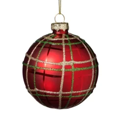 Kerstbal geruit - rood