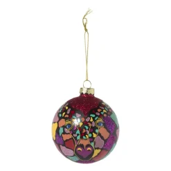 Kerstbal giraf - glas - ø8 cm