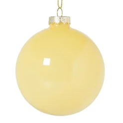 Kerstbal glas - geel - ø8 cm