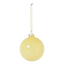 Kerstbal glas - geel - ø8 cm