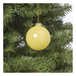 Kerstbal glas - geel - ø8 cm