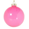 Kerstbal glas - roze - ø8 cm