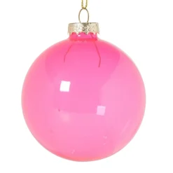 Kerstbal glas - roze - ø8 cm