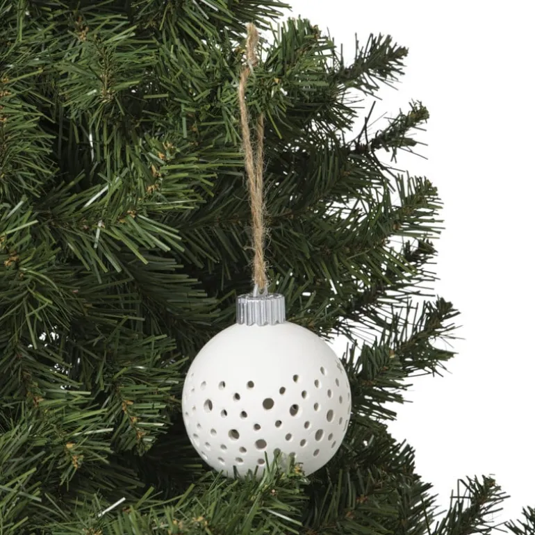 Kerstbal LED stippen - wit