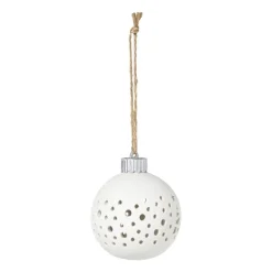 Kerstbal LED stippen - wit