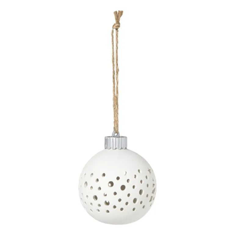 Kerstbal LED stippen - wit