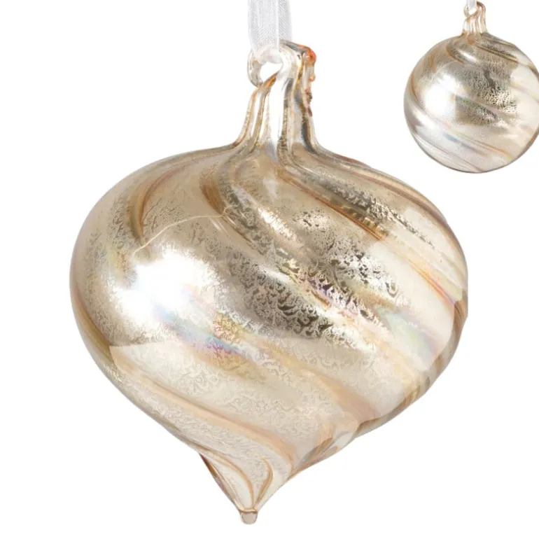 Kerstbal marble goud - diverse varianten - ⌀8 cm