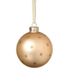 Kerstbal met sterretjes - beige