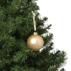 Kerstbal met sterretjes - beige