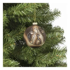 Kerstbal mopshond - glas - ø8 cm