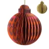 Kerstbal papier clashing colours rond - diverse varianten - ø7x9.5 cm