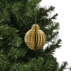 Kerstbal papier clashing colours rond - diverse varianten - ø7x9.5 cm