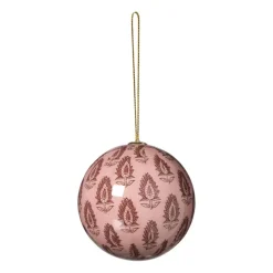 Kerstbal print - rood/roze