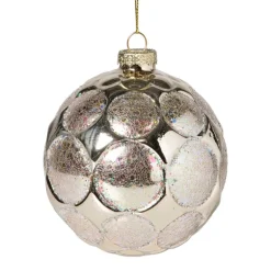 Kerstbal relief - champagnekleurig