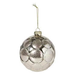 Kerstbal relief - champagnekleurig