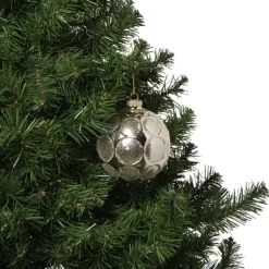 Kerstbal relief - champagnekleurig