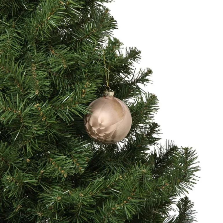 Kerstbal satijn - lichtbruin