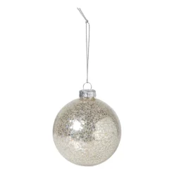 Kerstbal sequins - beige