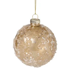 Kerstbal sequins - goudkleurig