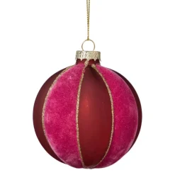 Kerstbal twist - paars/roze