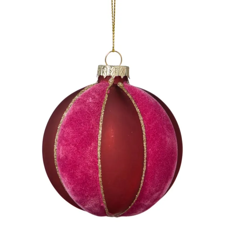 Kerstbal twist - paars/roze
