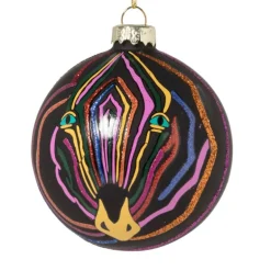 Kerstbal zebra - glas - ø8 cm