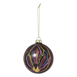 Kerstbal zebra - glas - ø8 cm