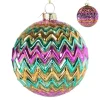 Kerstbal zigzag - diverse kleuren - ø8x8 cm