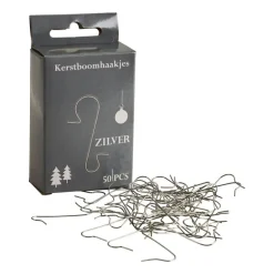 Kerstbalhaakjes - zilver - metaal