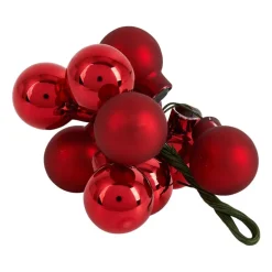 Kerstballetjes op draad - rood - diverse varianten - ø2 cm
