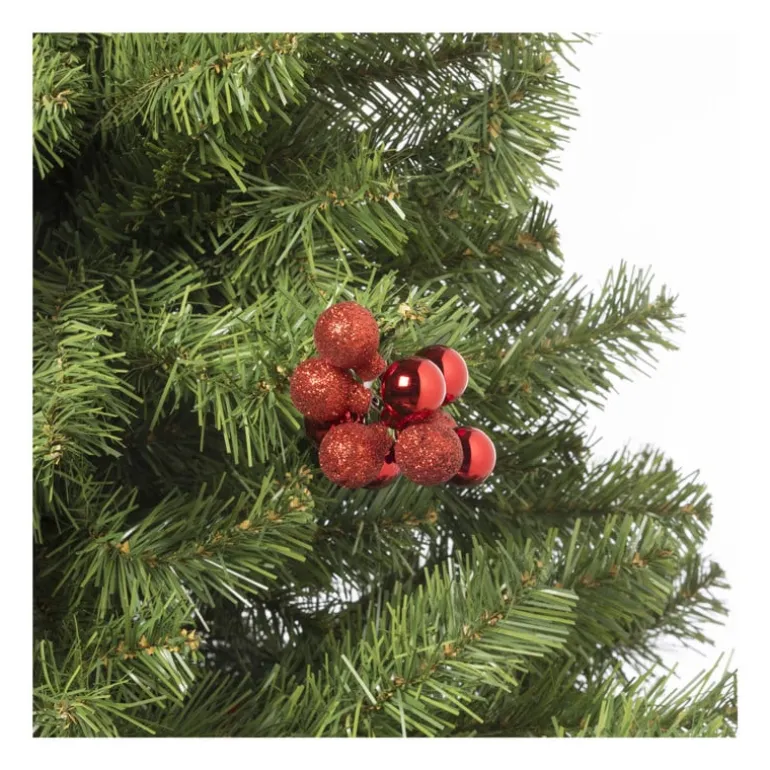 Kerstballetjes op draad - rood - diverse varianten - ø2 cm