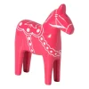 Kerstbeeldje paard - roze - 18x16x4.5 cm