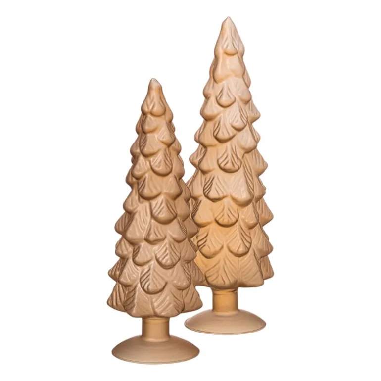 Kerstboom beeldje groot - goud - ø8x30 cm