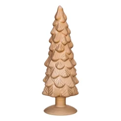 Kerstboom beeldje klein - goud - ø8x24.5 cm