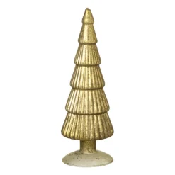 Kerstboom beeldje klein - olijfgroen - ø8x24.5 cm