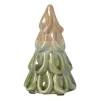 Kerstboom beeldje klein - beige/groen - ø7.5x12 cm