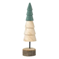 Kerstboom hout - bruin/groen - ø6x24 cm
