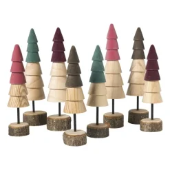 Kerstboom hout - bruin/groen - ø6x24 cm