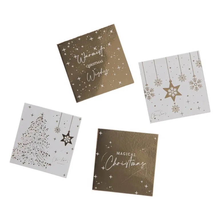 Kerstcadeau tags - goud - set van 24