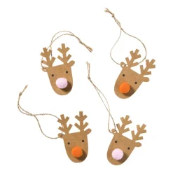 Kerstcadeau tags - rendier - set van 10
