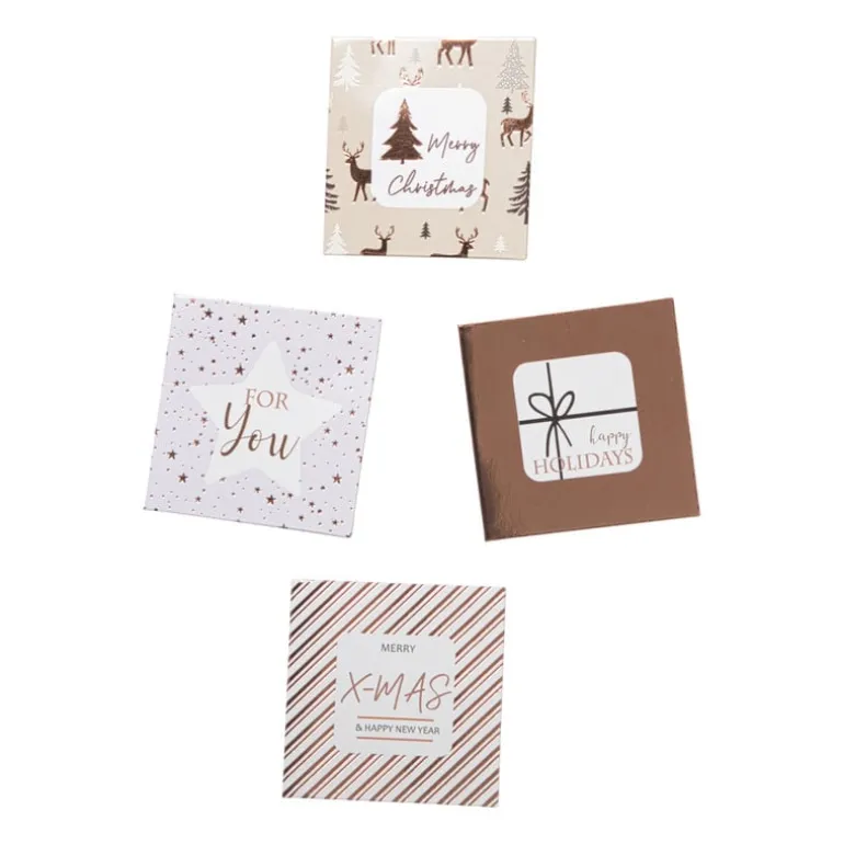 Kerstcadeau tags - roze - set van 24